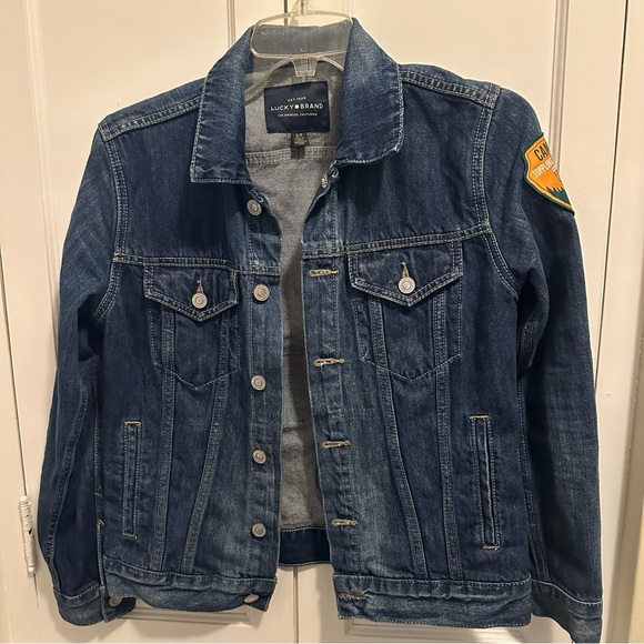 Lucky Brand 'Tomboy Trucker' Jean Jacket Customized with Patches Size: Small - Picture 5 of 8